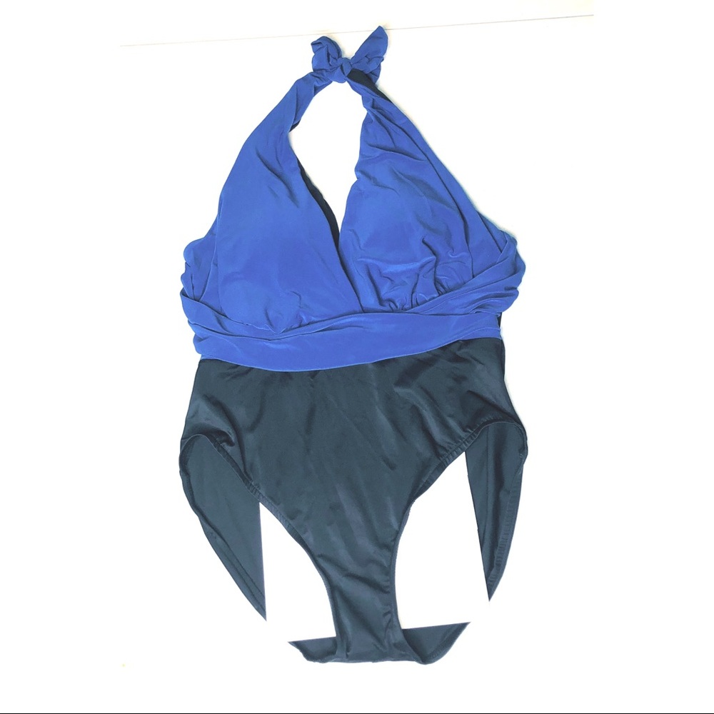 Vanishing Act two tone one piece swim suit